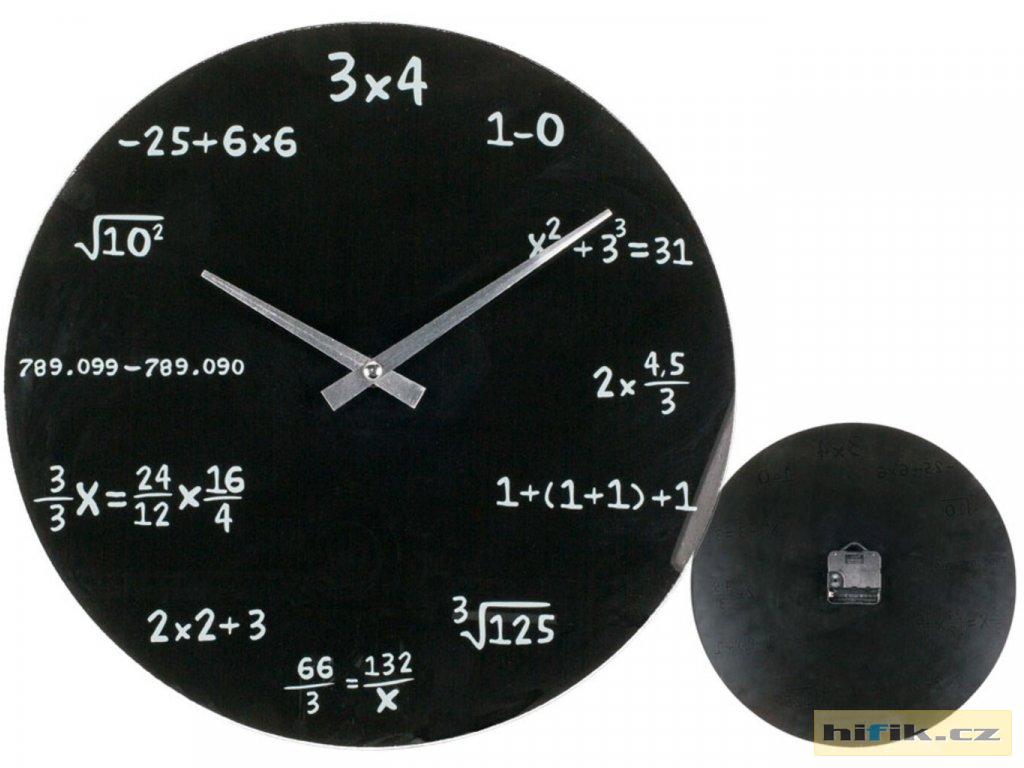 Matematické hodiny skleněné, Barva: Černá