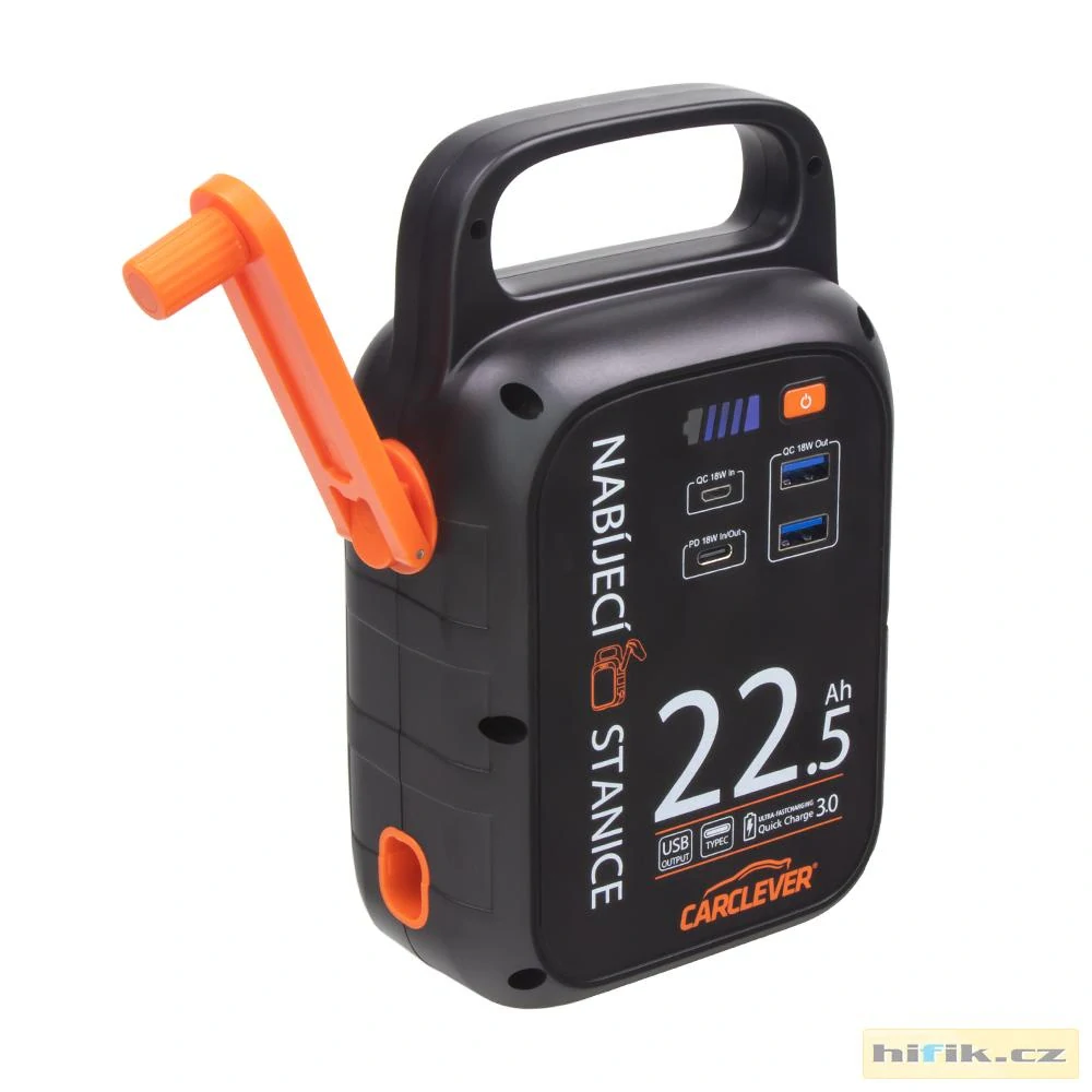 Multifunkční nabíjecí stanice - powerbanka CARCLEVER, 22.500mAh / 83,25Wh