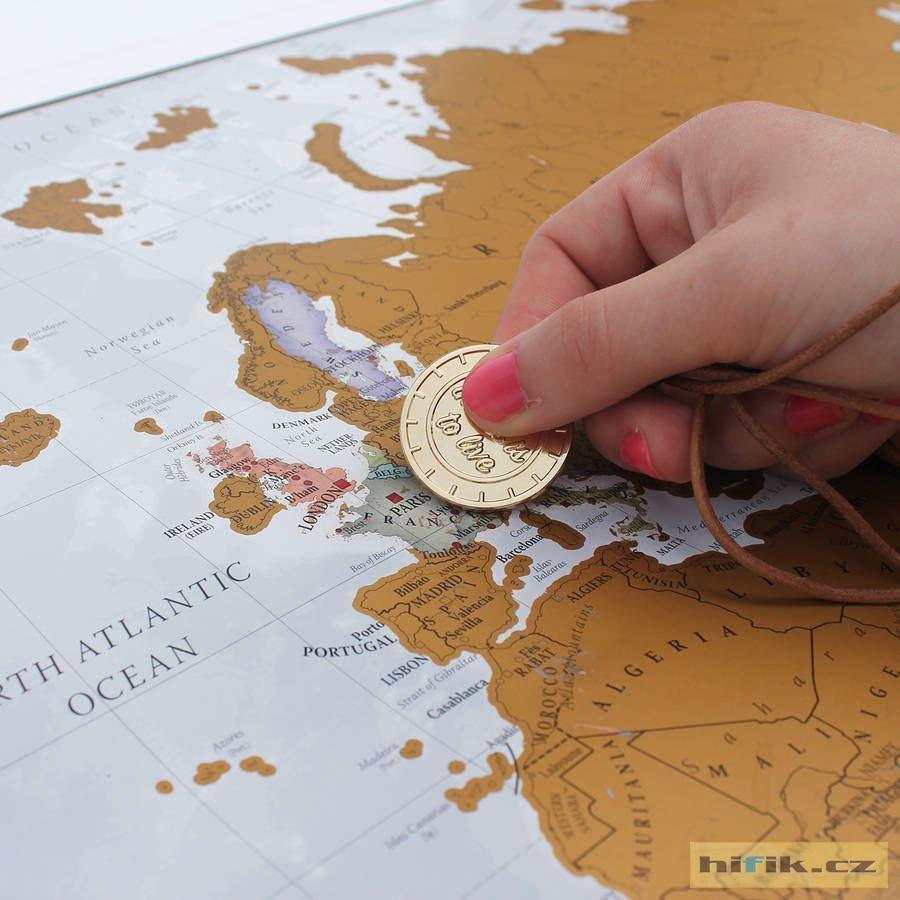 Stírací mapa světa - deluxe