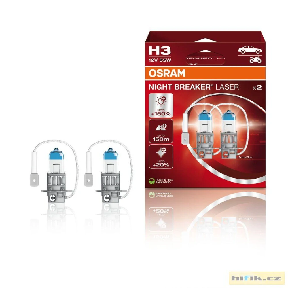 OSRAM 12V H3 55W night breaker laser (2ks) Duo-box