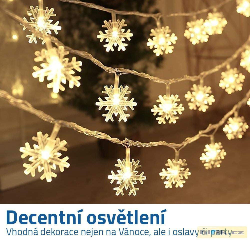 Světelný řetěz - sněhové vločky