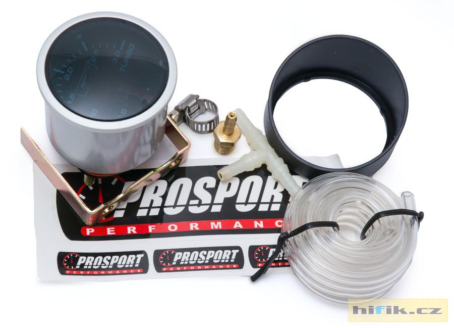 PROSPORT Performance přídavný budík řady Smoke, měřená hodnota tlak turba do 3 bar
