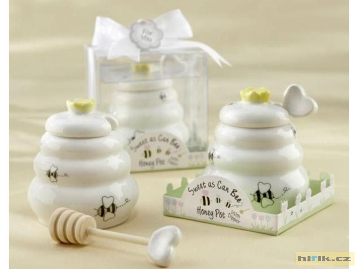 Porcelánová nádoba na med