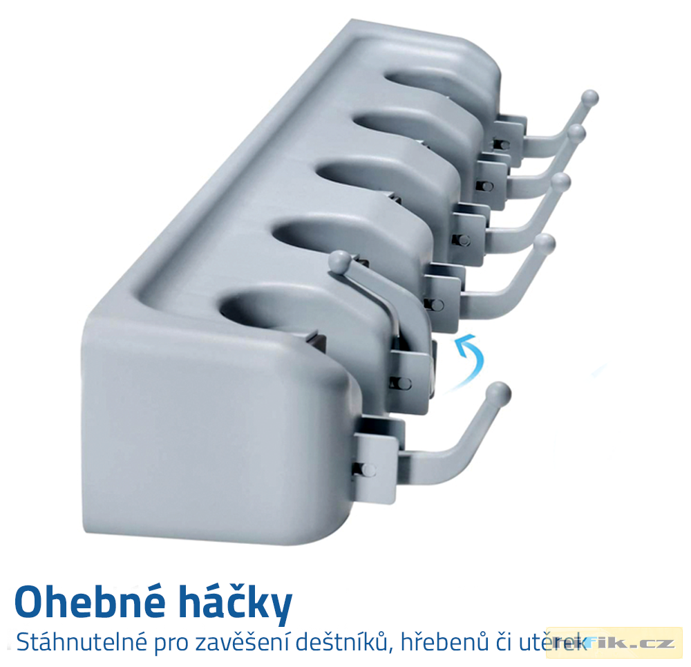 Praktický držák na mopy a úklidové pomůcky