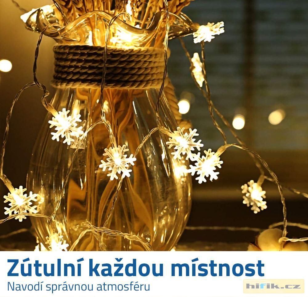 Světelný řetěz - sněhové vločky