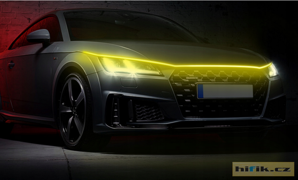 LED RGB osvětlení kapoty, dveří, prahů, Bluetooth připojení s aplikací pro telefon, 12V délka 180cm 