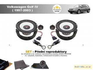 SET - přední reproduktory do Volkswagen Golf IV (1997-2003) - Audio System M