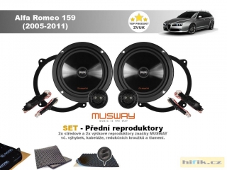 Kompletní SET předních reproduktorů do Alfa Romeo 159 (2005-2011) - Musway