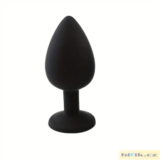 Anální kolík silikonový s krystalem 8,2 cm černá