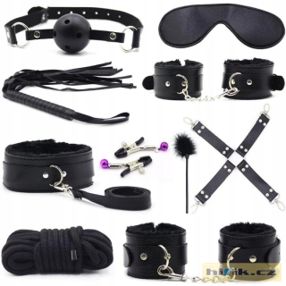Sada doplňků BDSM Bondage 10 ks černá