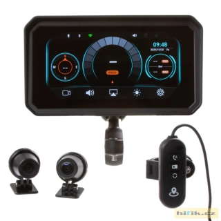 Monitor 6" na motocykl s Apple CarPlay, Android auto, Bluetooth, DVR, GPS